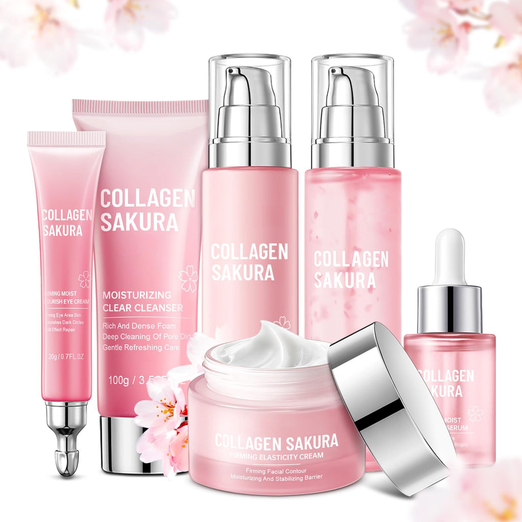 mopayzer Sakura Skin Care Set — Cherry Blossom 6-Piece Hydration & Repair Kit