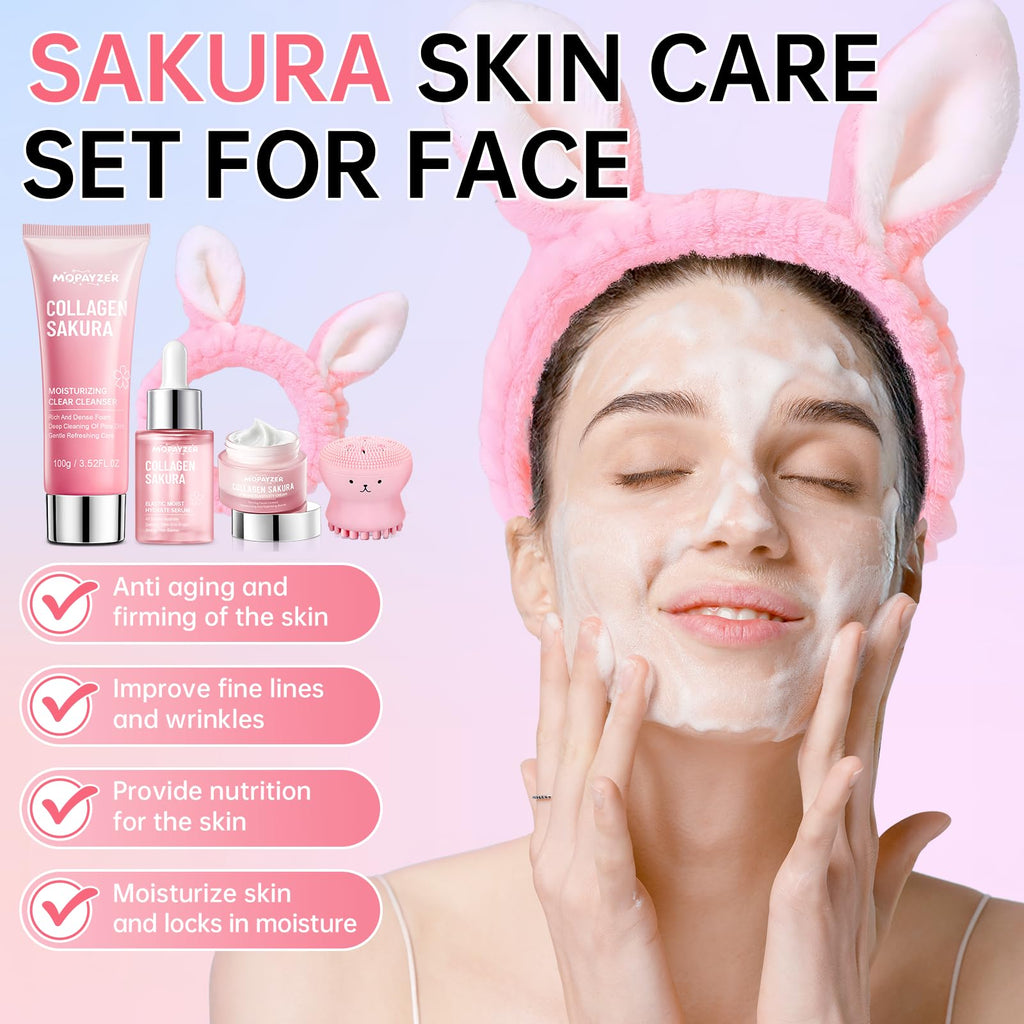 Mopayzer Sakura Teen Skin Care Set – 5-Piece Hydrating Routine for Teens 10–12