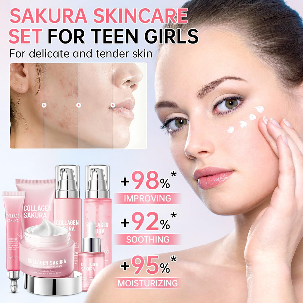 mopayzer Sakura Skin Care Set — Cherry Blossom 6-Piece Hydration & Repair Kit