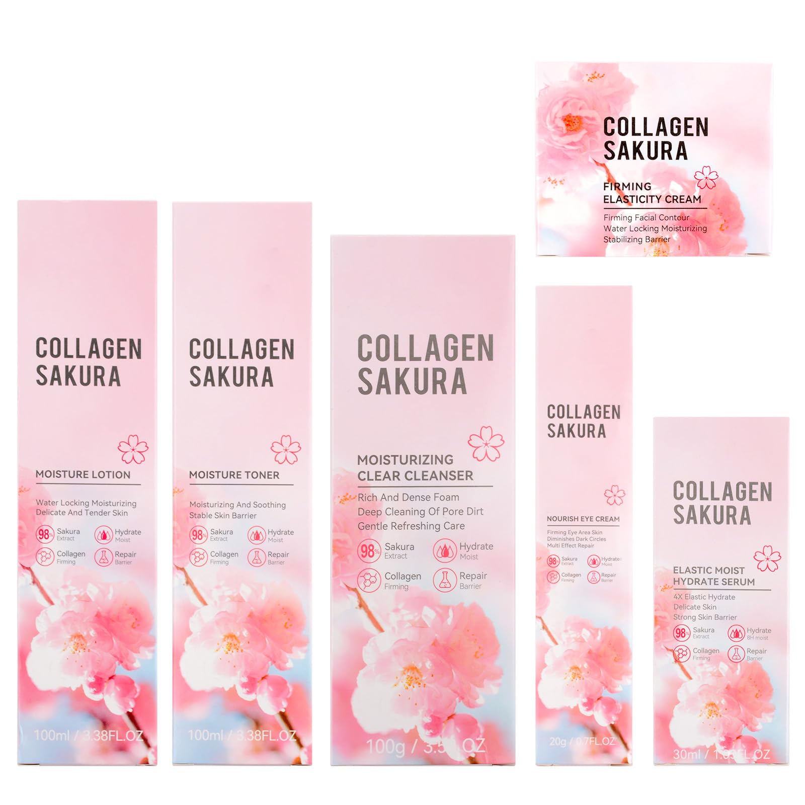 mopayzer Sakura Skin Care Set — Cherry Blossom 6-Piece Hydration & Repair Kit