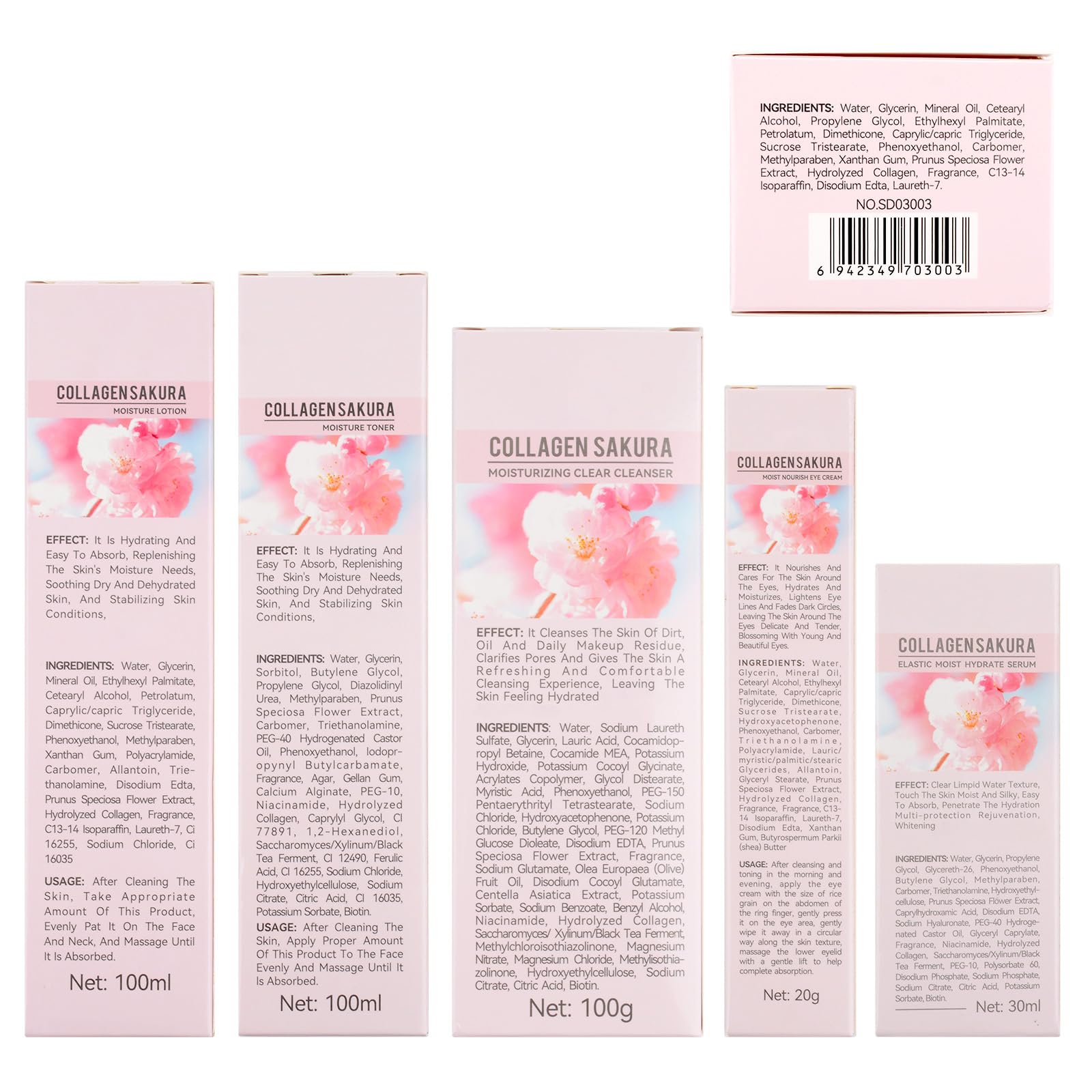 mopayzer Sakura Skin Care Set — Cherry Blossom 6-Piece Hydration & Repair Kit