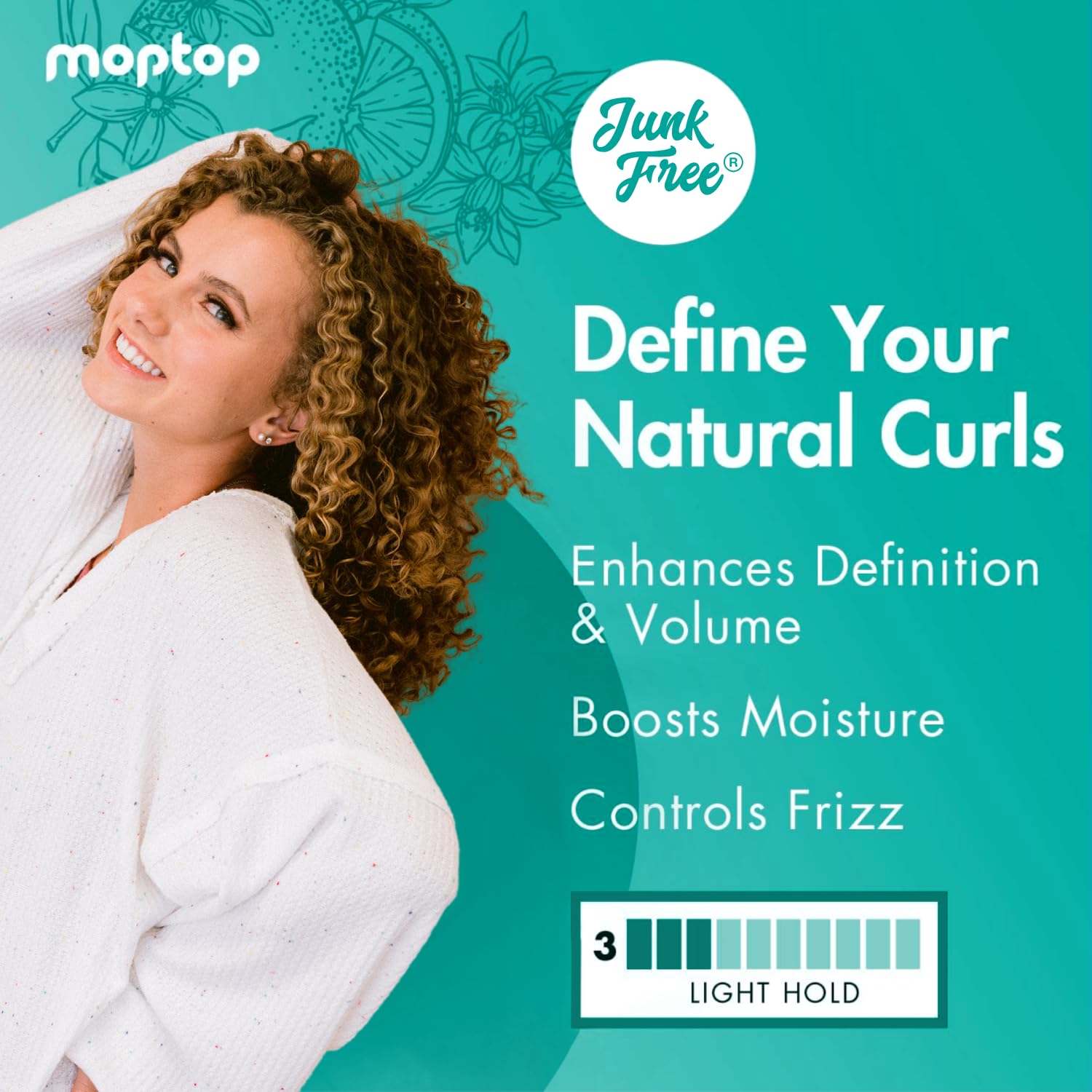 MopTop Curl Cream - Frizz Control, Curl Definition & Volume for Wavy, Curly & Coily Hair (6oz)