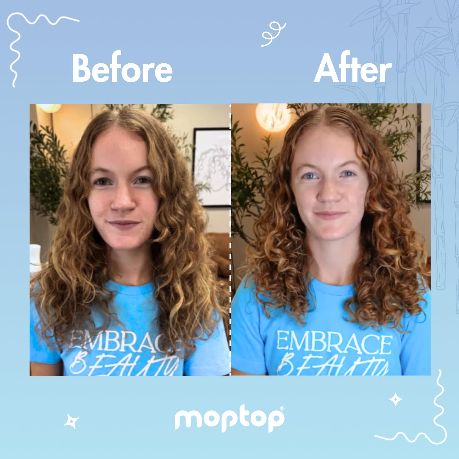 MopTop Sulfate Free Shampoo & Conditioner – Curly Hair Care (Paraben Free, 2pk)