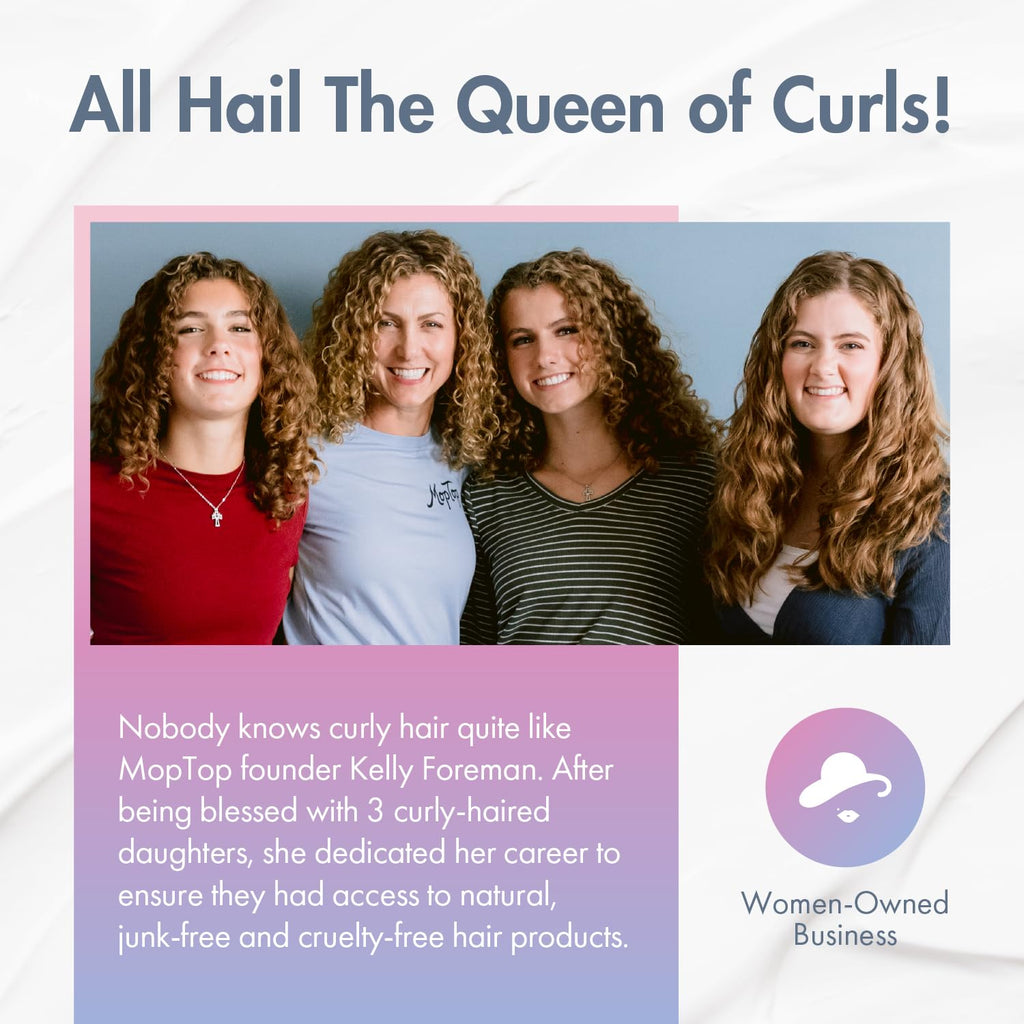 MopTop Curly Hair Products Set – Moisturizing Wavy Routine with Leave-In Conditioner, Mongongo Oil, Cream & Custard