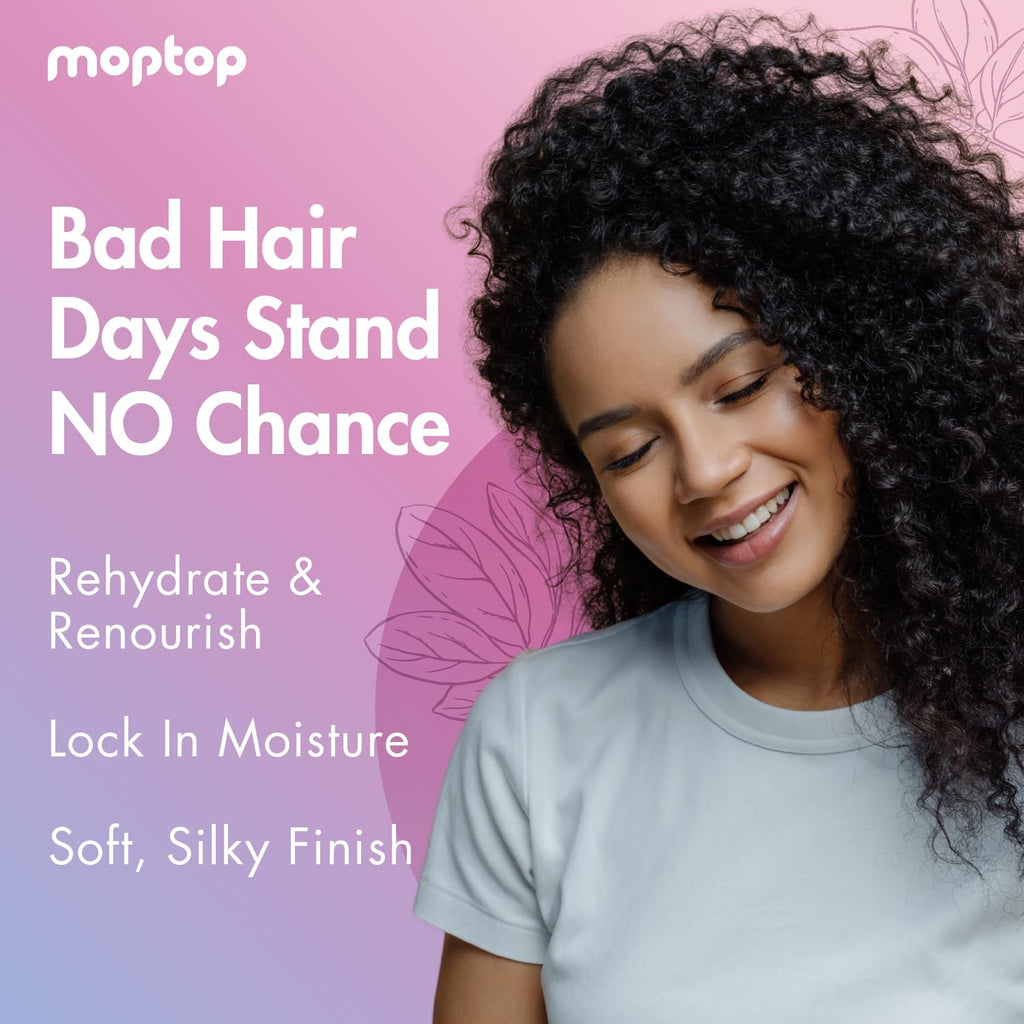 MopTop Curly Hair Products Set – Moisturizing Wavy Routine with Leave-In Conditioner, Mongongo Oil, Cream & Custard