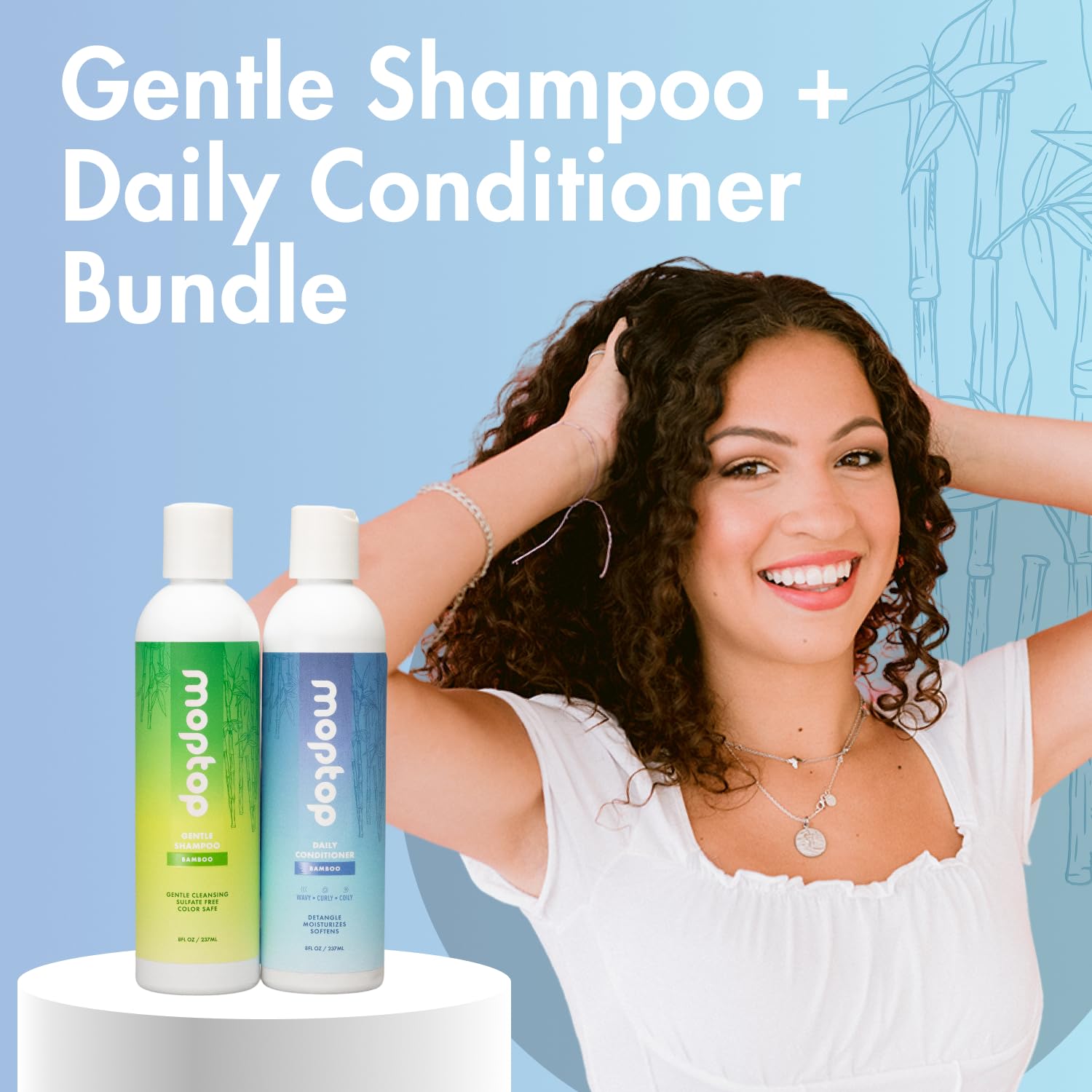 MopTop Sulfate Free Shampoo & Conditioner – Curly Hair Care (Paraben Free, 2pk)