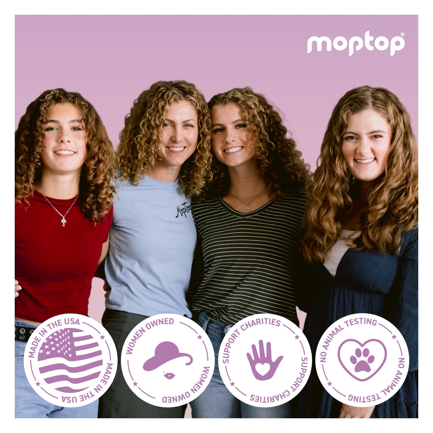 MopTop Gentle Shampoo + Light Conditioner + Curly Gel – Color-Safe Moisturizing Hair Care