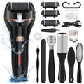 MOREVAC Electric Foot File Callus Remover – Rechargeable Pedicure Kit (2 Speeds, 3 Rollers)