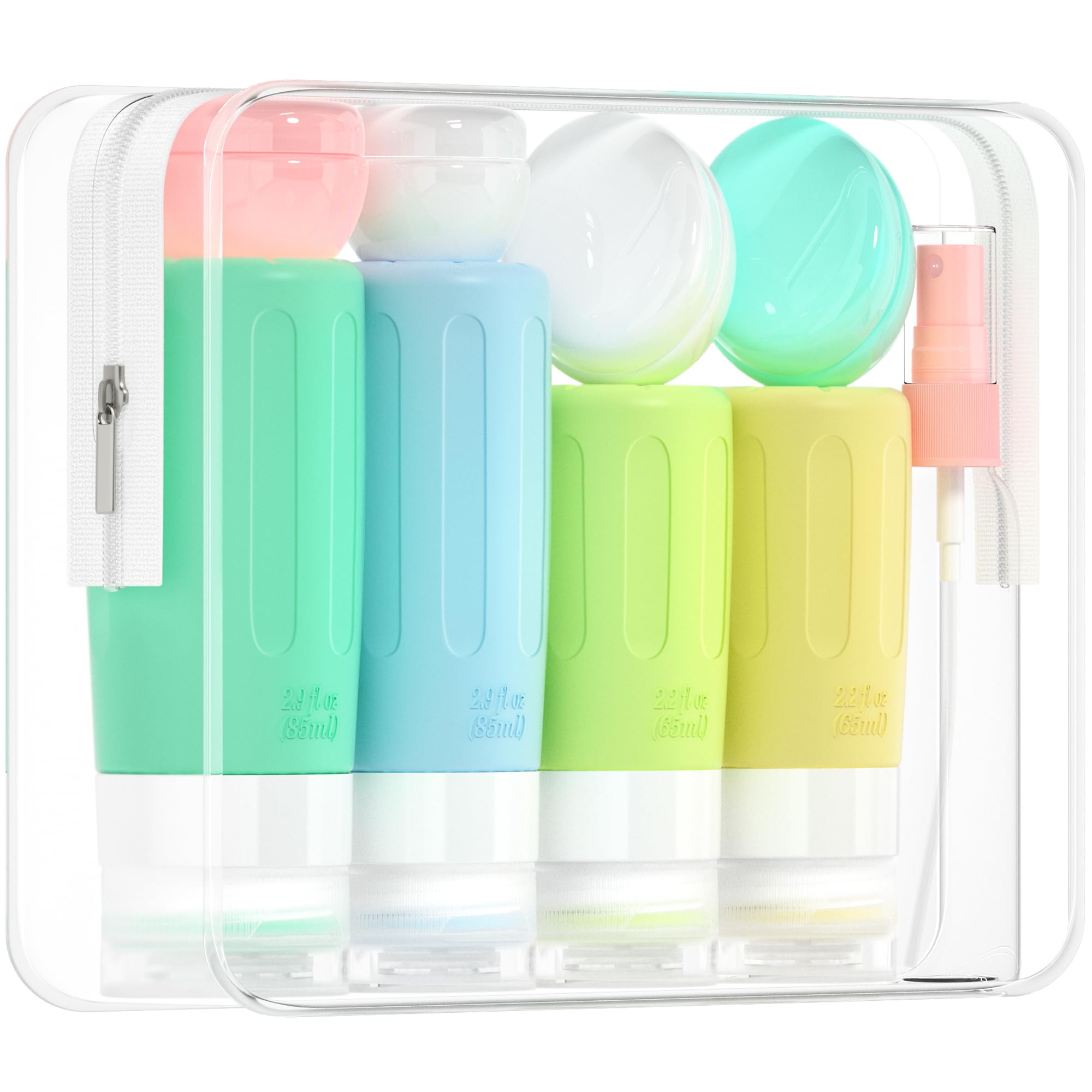 Morfone 16-Pack Travel Bottles Set – TSA Approved, Leak-Proof Silicone Containers (2oz/3oz)