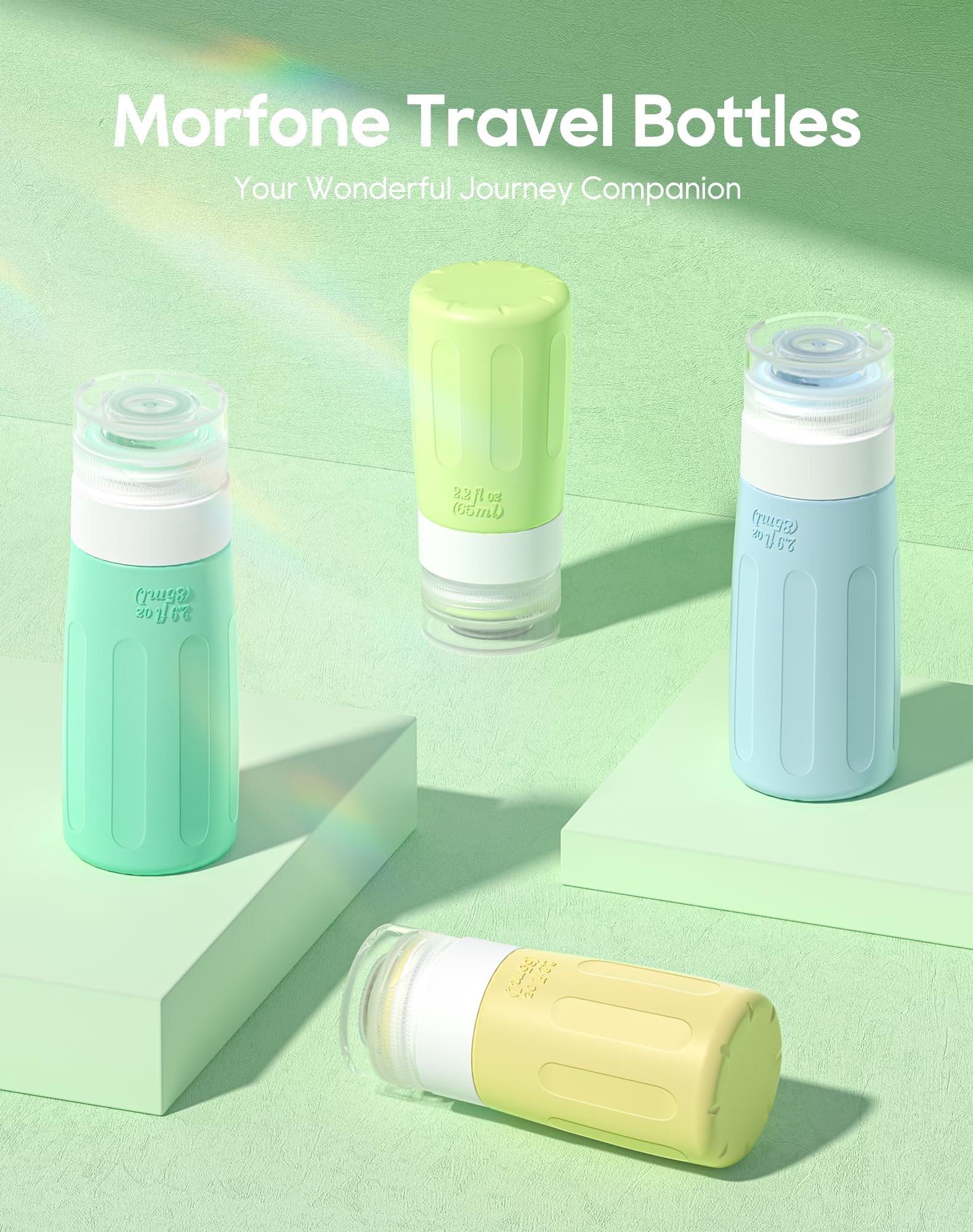 Morfone 16-Pack Travel Bottles Set – TSA Approved, Leak-Proof Silicone Containers (2oz/3oz)