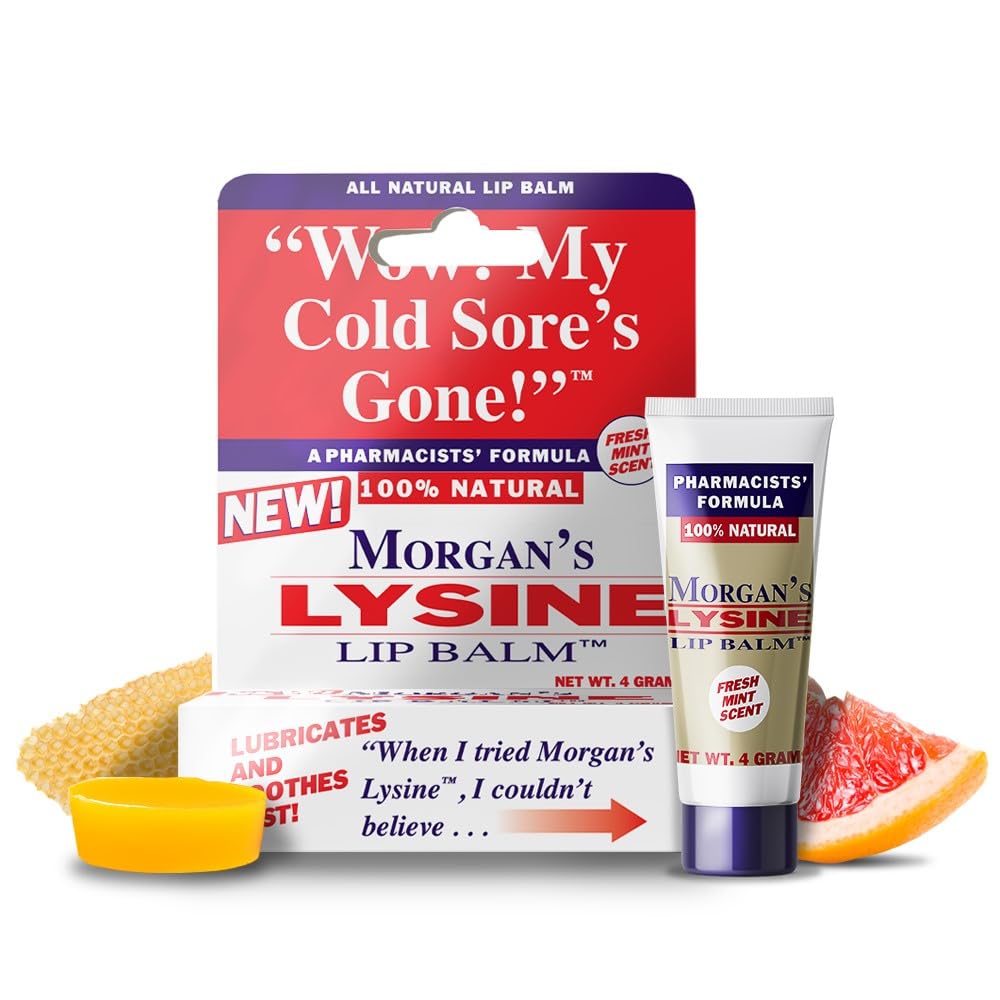 Morgan's Lysine Lip Balm | Natural Lip Care with Minty Scent