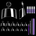 MORGLES Short Square Nail Tips – 240 Pcs Half Cover Press-On Nails Kit (12 Sizes)