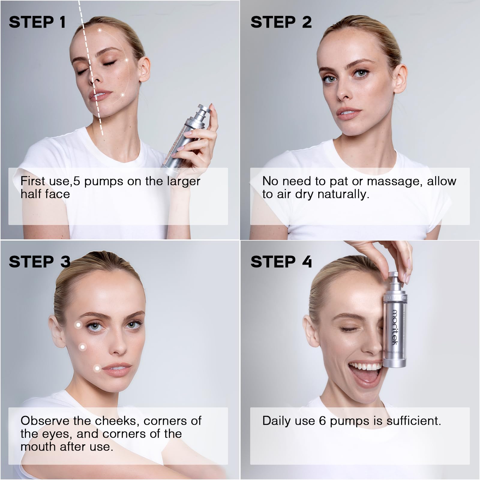 MORITEK Instant Face Lift & Firming Hydrating Spray – 30ml + 30ml Refill