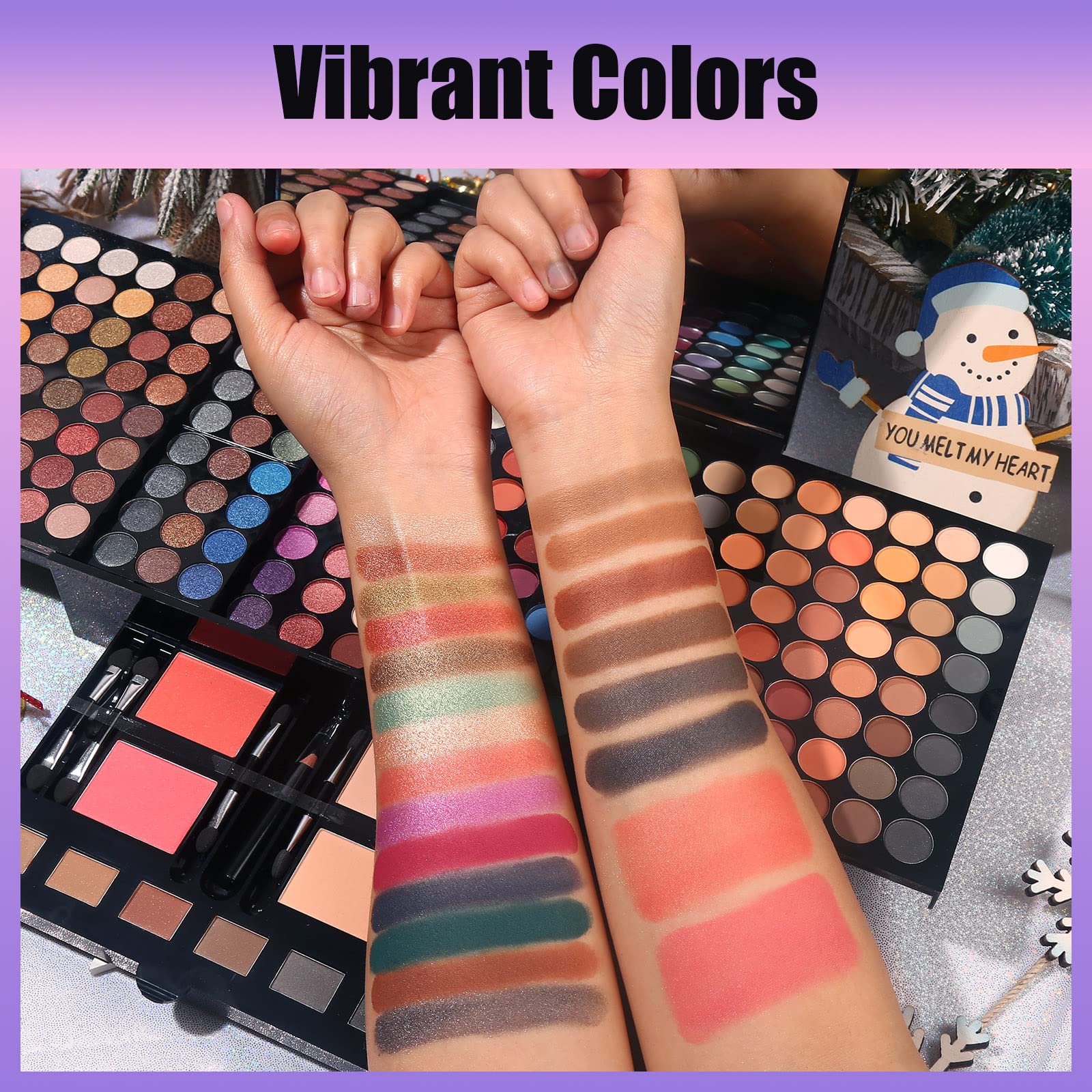 MORNECA Women Makeup Sets - 190 Colors Palette with Mirror | Complete Travel Makeup Kit