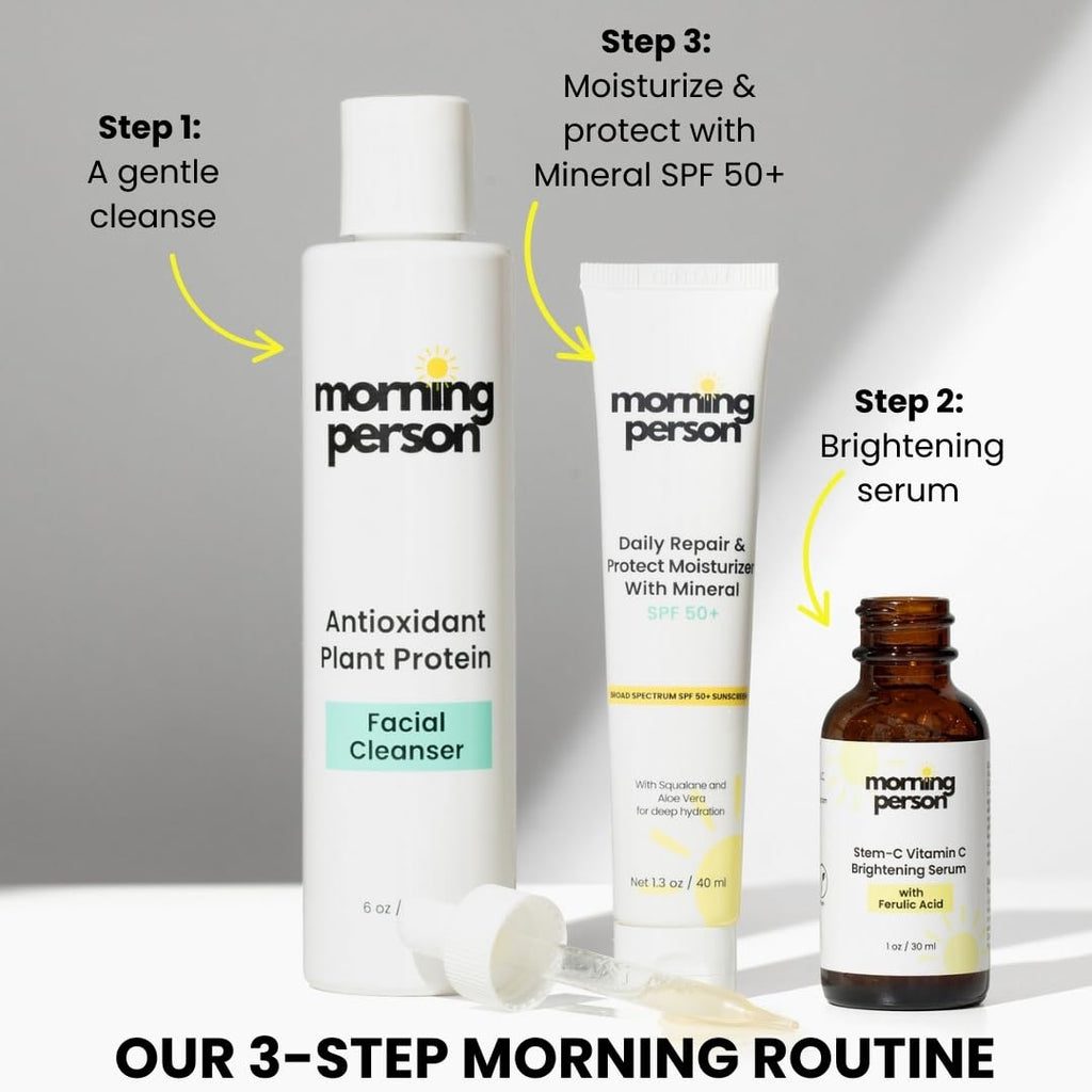Morning Person Stem-C Vitamin C Brightening Serum | Ferulic, Hyaluronic Acid & Vitamin E