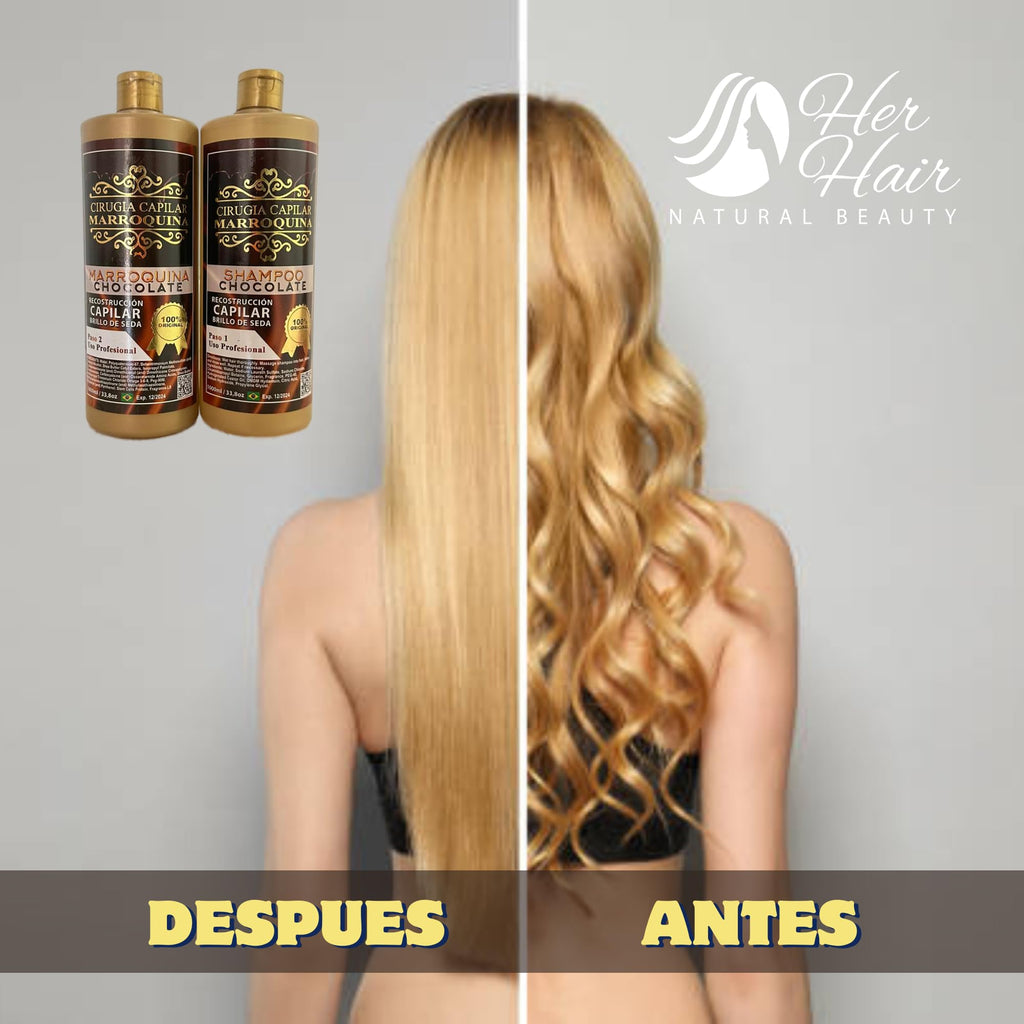 Moroccan Chocolate Hair Care Kit – 33.8 oz, 2-Step Deep Hydration, Wave Control & Extreme Shine