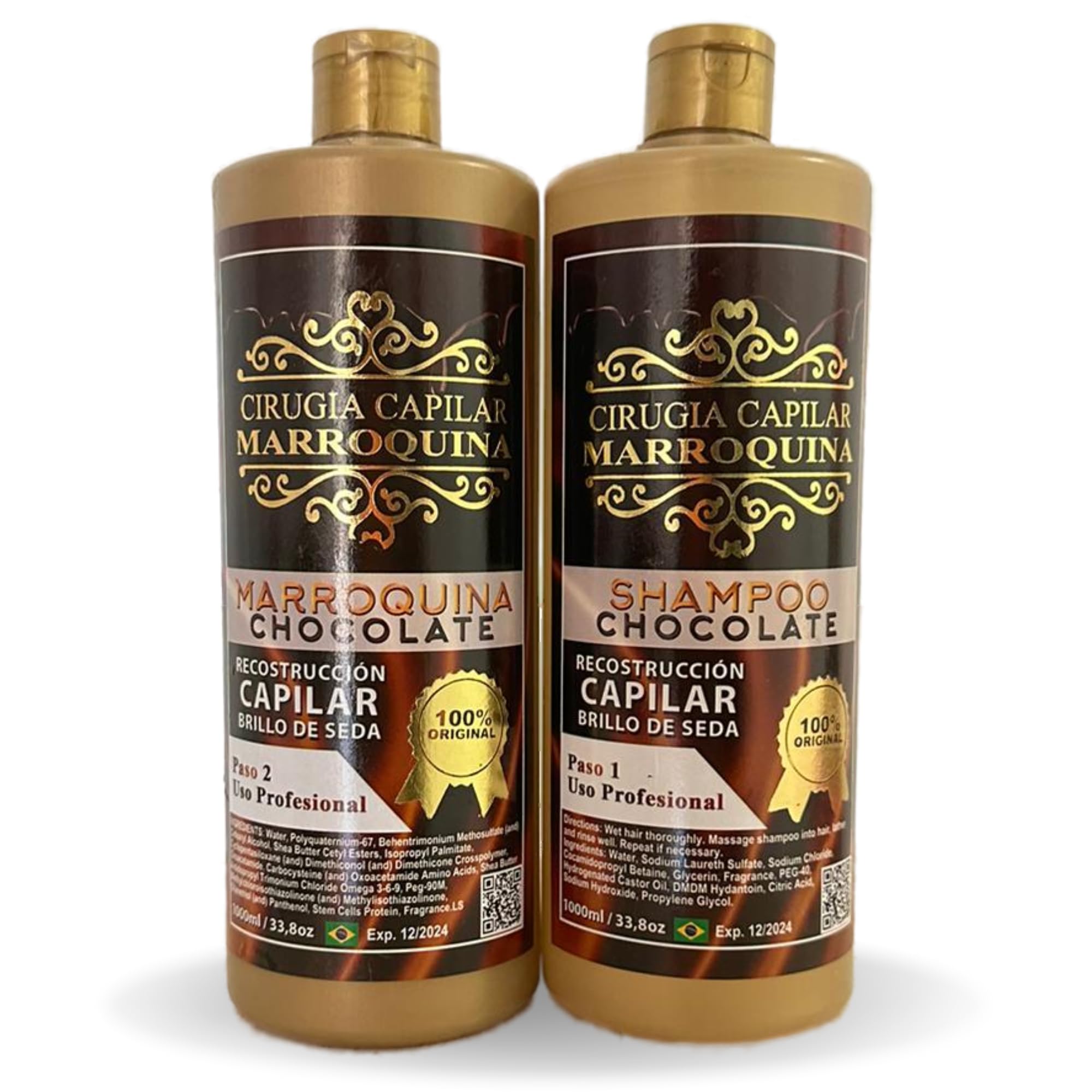 Moroccan Chocolate Hair Care Kit – 33.8 oz, 2-Step Deep Hydration, Wave Control & Extreme Shine