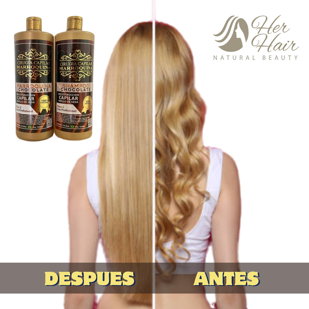 Moroccan Chocolate Hair Care Kit – 33.8 oz, 2-Step Deep Hydration, Wave Control & Extreme Shine