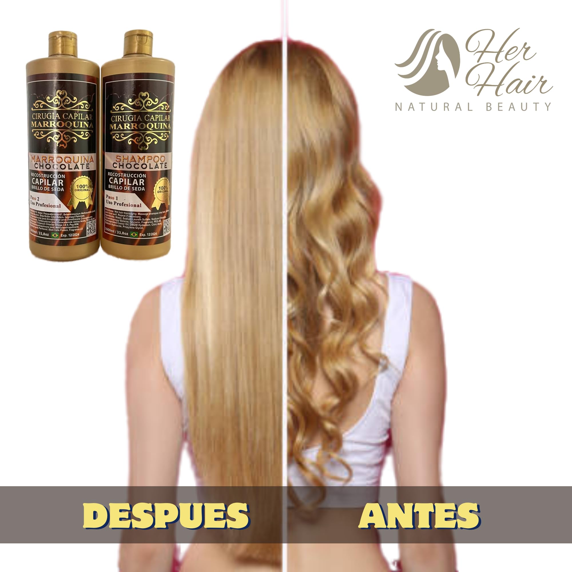 Moroccan Chocolate Hair Care Kit – 33.8 oz, 2-Step Deep Hydration, Wave Control & Extreme Shine