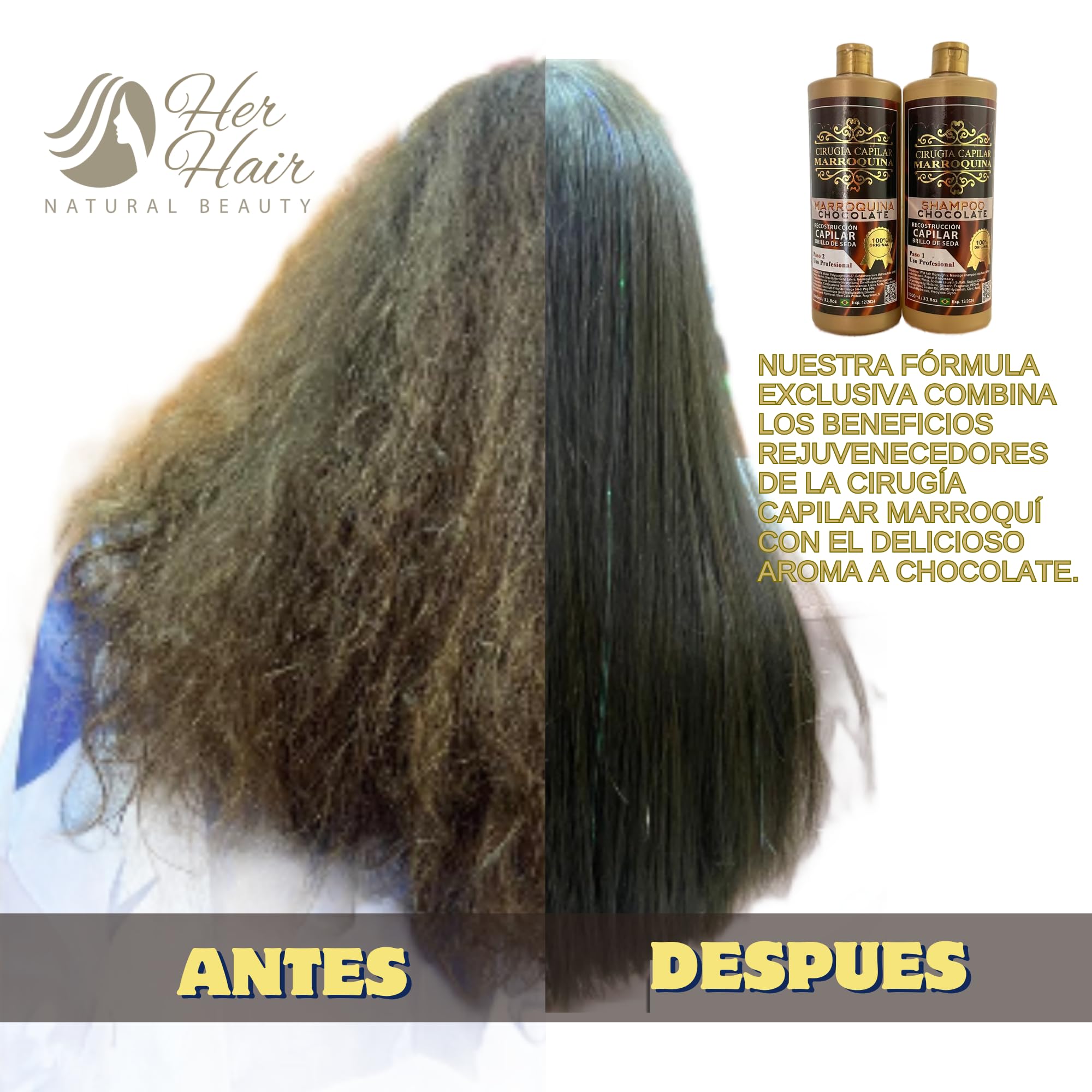 Moroccan Chocolate Hair Care Kit – 33.8 oz, 2-Step Deep Hydration, Wave Control & Extreme Shine