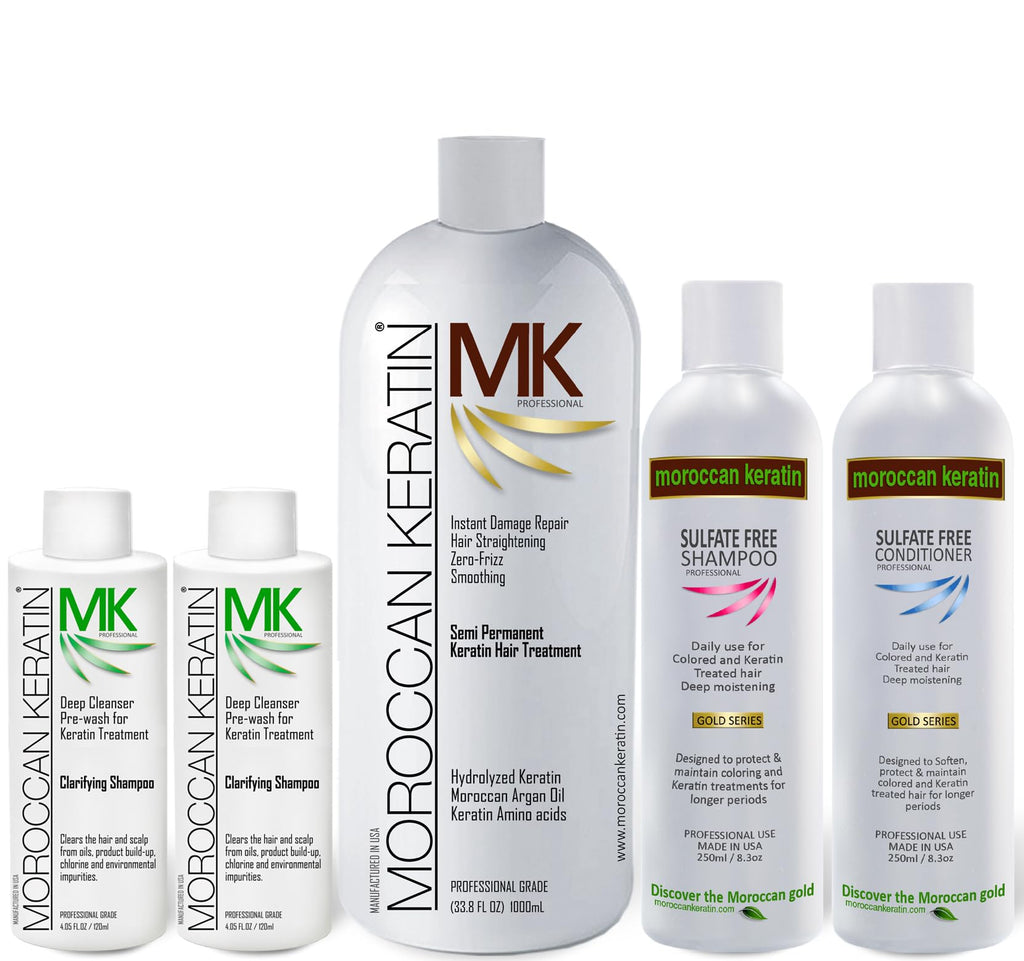 Moroccan Keratin Gold Series XL Value Set 1000ML – Professional Brazilian Keratin Hair Treatment