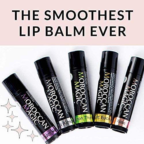 Moroccan Magic Organic Lip Balm Variety Pack Gift Set | 8-Piece, Argan Oil & Essential Oils