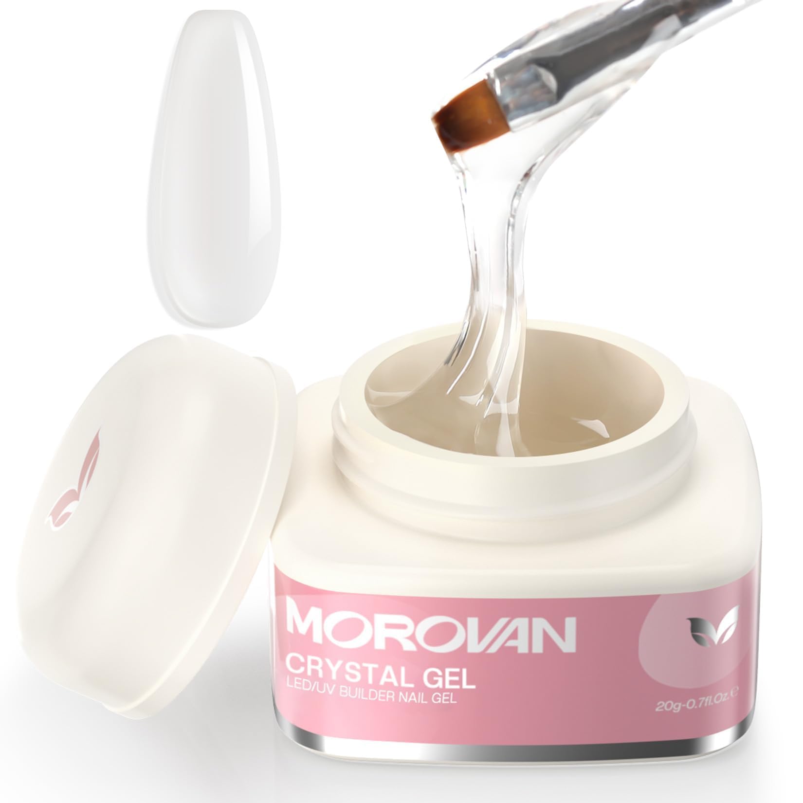 Morovan Builder Gel for Nails | Long-Lasting Clear Hard Gel for Extensions & Nail Art
