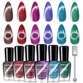 Morovan Magnetic Nail Polish Set – Cat Eye Glitter Kit (6 Colors), Quick Dry