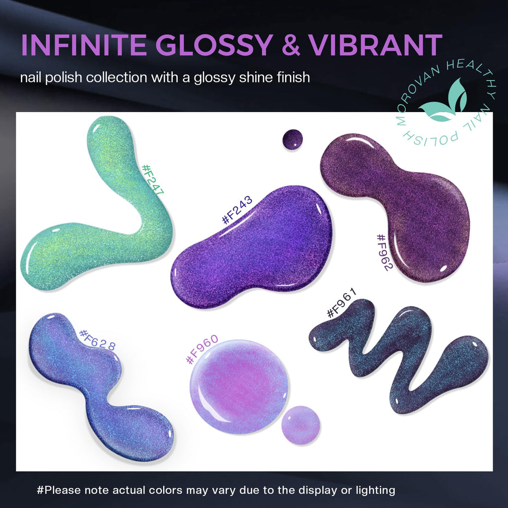 Morovan Chameleon Nail Polish Set — 6 Color Shifting Holographic Quick-Dry Kit