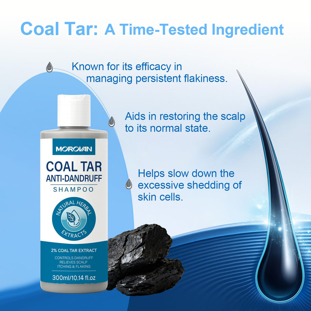 Morovan Coal Tar Shampoo 2%: Severe Dandruff & Itchy Scalp