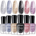 Morovan Glitter Nail Polish Set — Quick Dry Sparkle 6-Color Kit (Gold Silver Black)