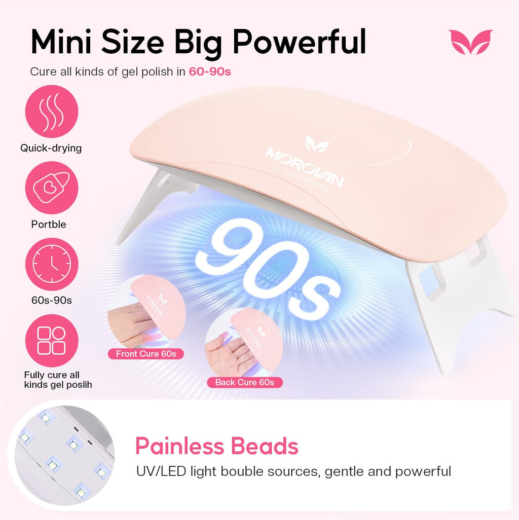 Morovan Poly Gel Nail Kit for Beginners – 15 Colors, Slip Solution & UV Light