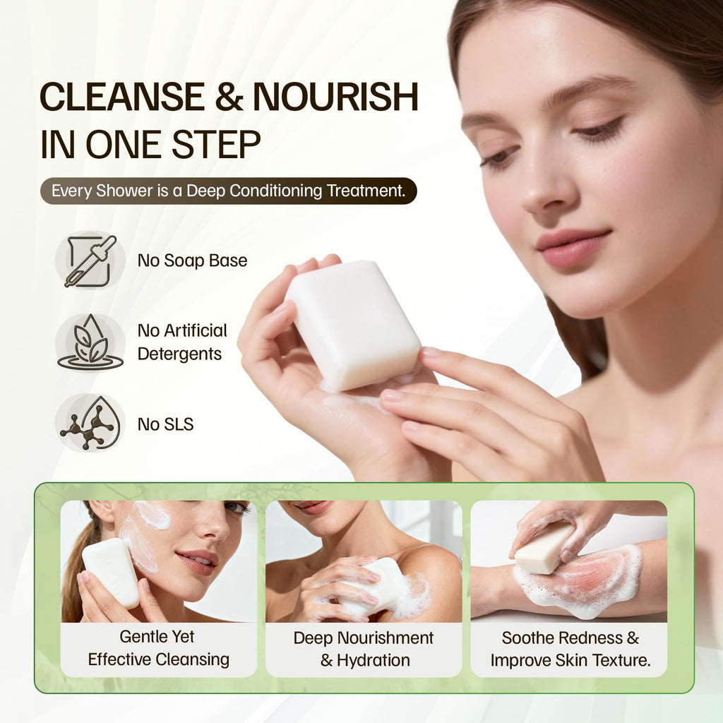 Morovan Goat Milk Soap – Gentle Moisturizing 3-Bar Pack for Dry & Sensitive Skin