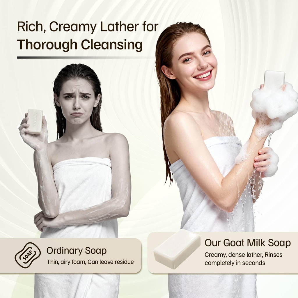 Morovan Goat Milk Soap – Gentle Moisturizing 3-Bar Pack for Dry & Sensitive Skin