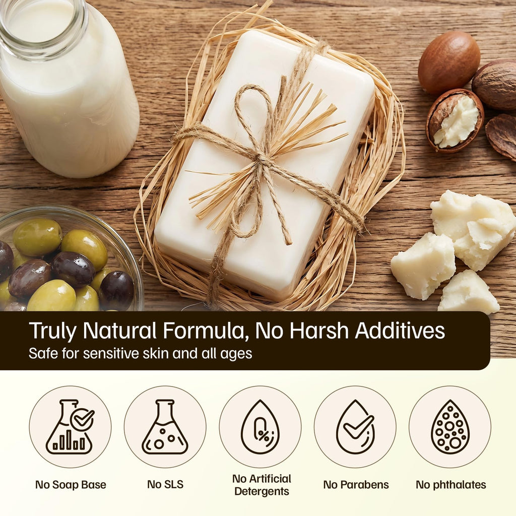 Morovan Goat Milk Soap – Gentle Moisturizing 3-Bar Pack for Dry & Sensitive Skin