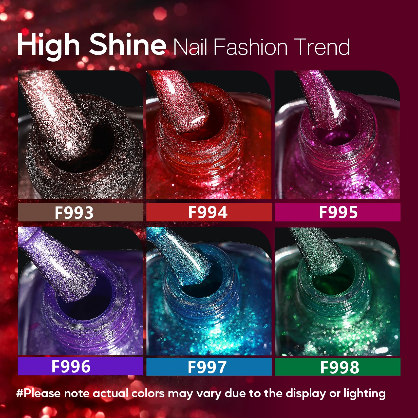 Morovan Magnetic Nail Polish Set – Cat Eye Glitter Kit (6 Colors), Quick Dry