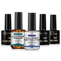Morovan Nail Dehydrator & Primer + Gel Base & Top Coat Set – 5Pcs, Acid-Free, Fast-Dry