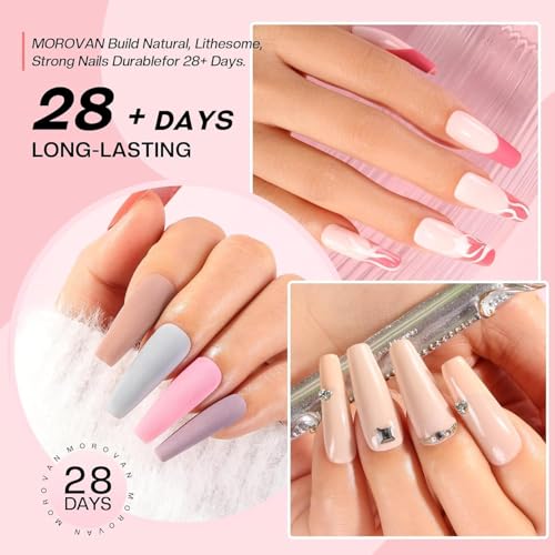 Morovan Dip Powder Nail Kit — 27-Piece Starter Set, 20 Colors + Liquid System for At-Home Nail Art