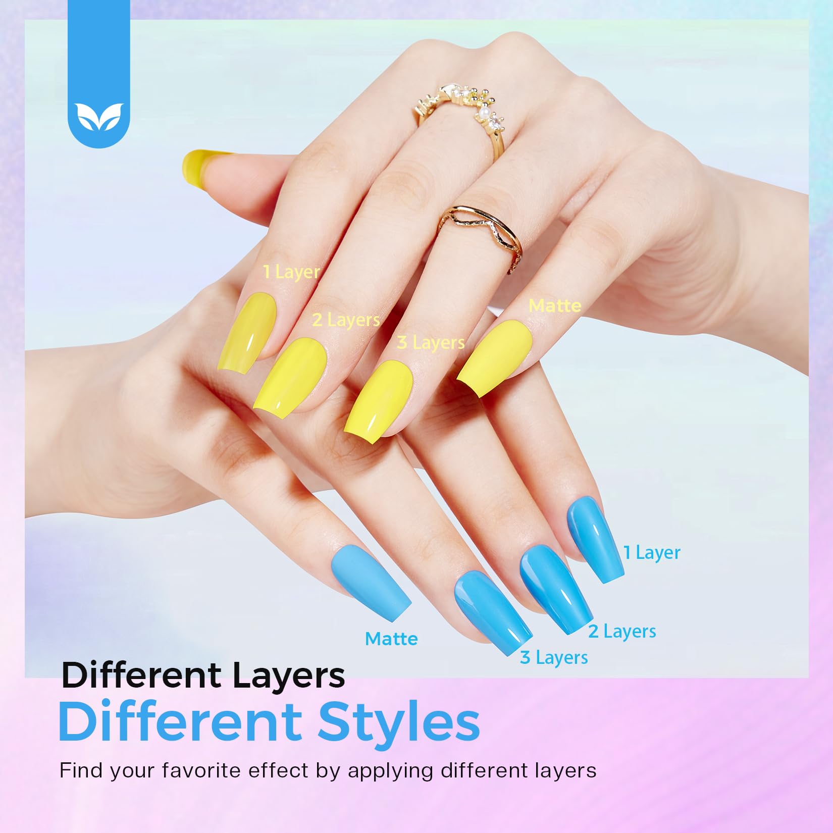 Morovan 2025 Nail Polish Set – 15-Piece Rainbow Collection with Quick-Dry Base & Top Coat