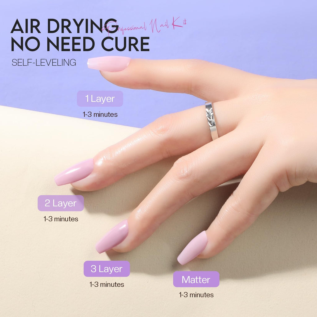 Morovan Nail Polish Set Lilac Light Purple | Quick Dry 0.25oz Glossy Finish