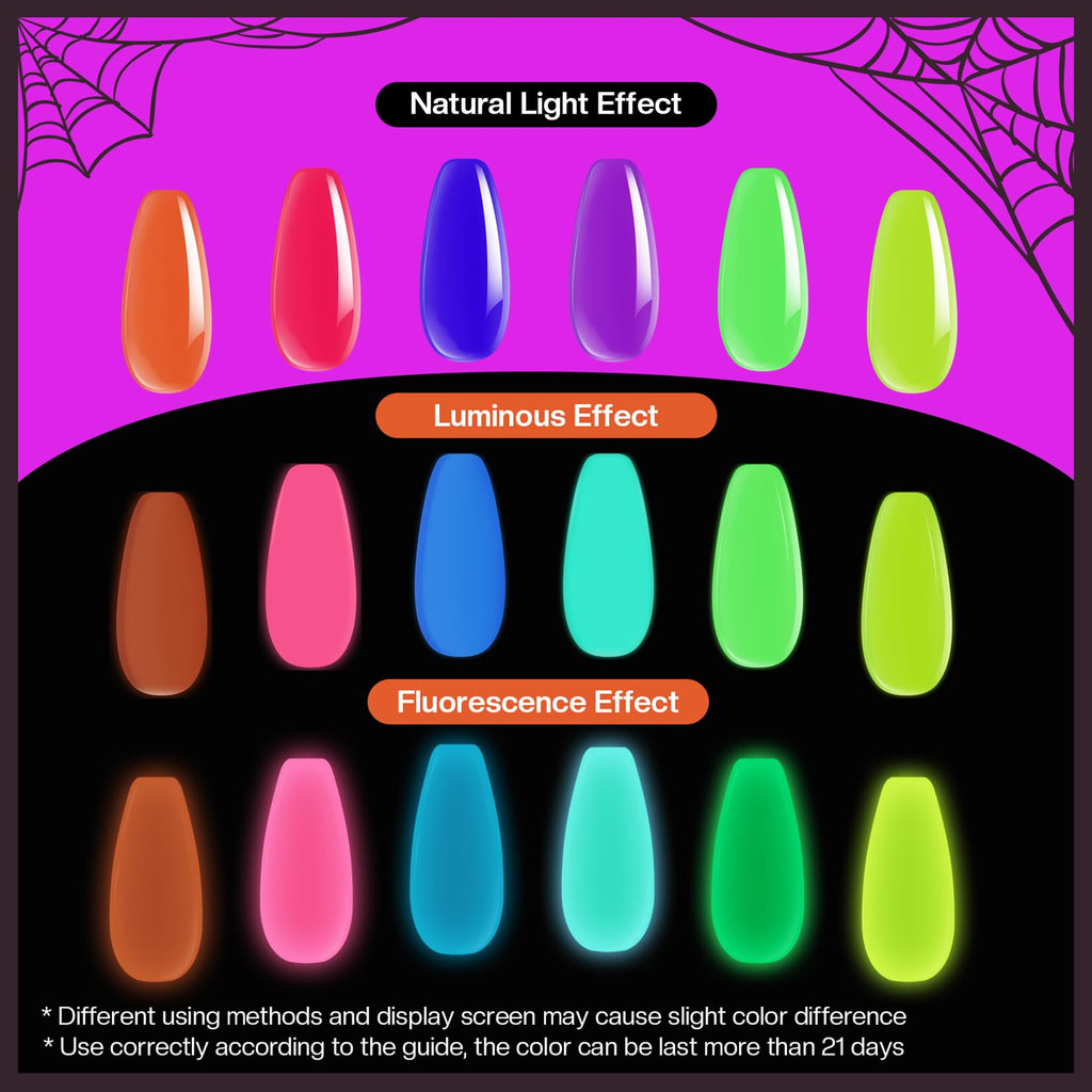 Morovan Neon Nail Polish Set — Glow-In-The-Dark, Quick-Dry, Long-Lasting Neon Colors for Holidays