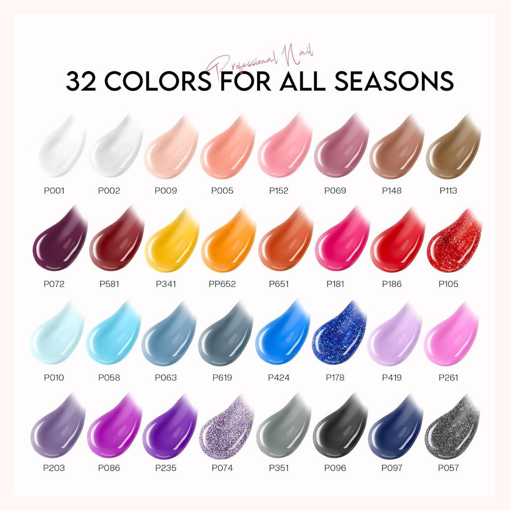 Morovan Poly Gel Nail Kit for Beginners – 32 Colors + UV Lamp