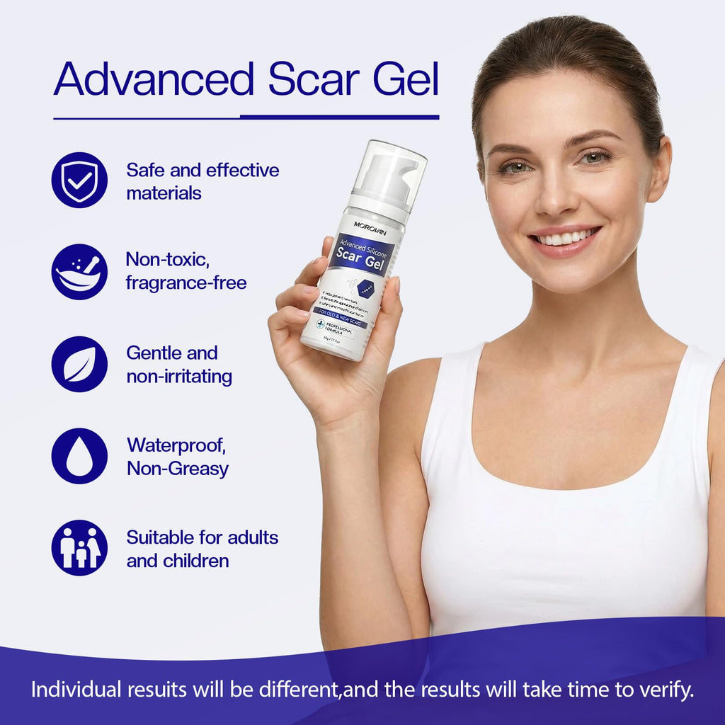 Morovan Silicone Scar Removal Gel | Minimize Visible Scars on Face & Body in as Little as 6 Weeks