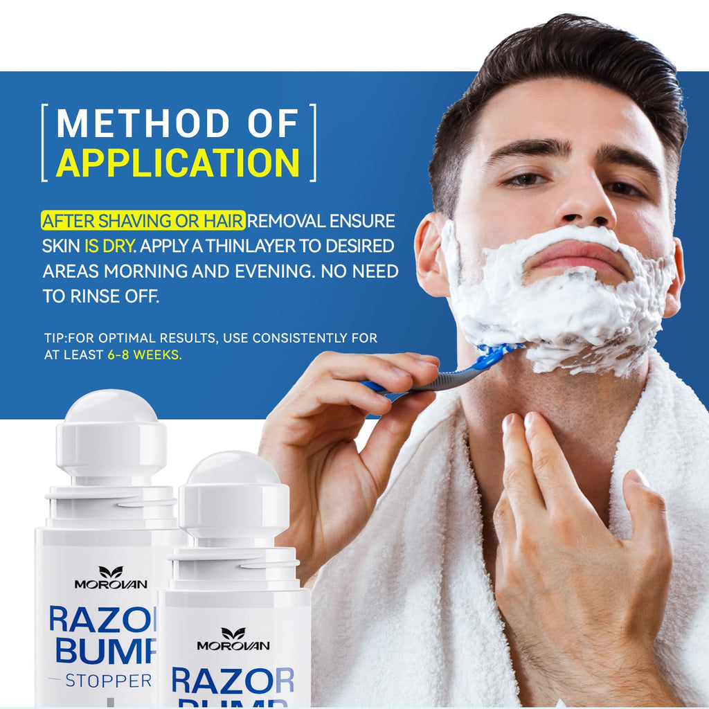 Morovan Razor Bumps & Ingrown Hair Serum — 3.38 fl oz for Body, Face (Beard), Bikini | Post-Shave & After-Wax Care