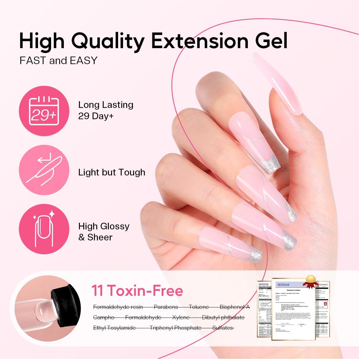 Morovan Poly Gel Nail Kit for Beginners – 15 Colors, Slip Solution & UV Light