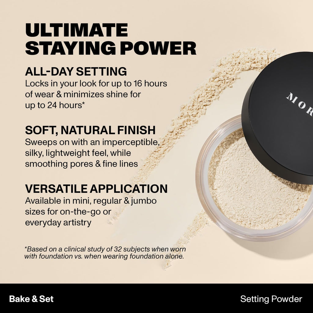MORPHE Bake & Set Setting Powder – Talc-Free, Lightweight Finish with 24HR Shine Control