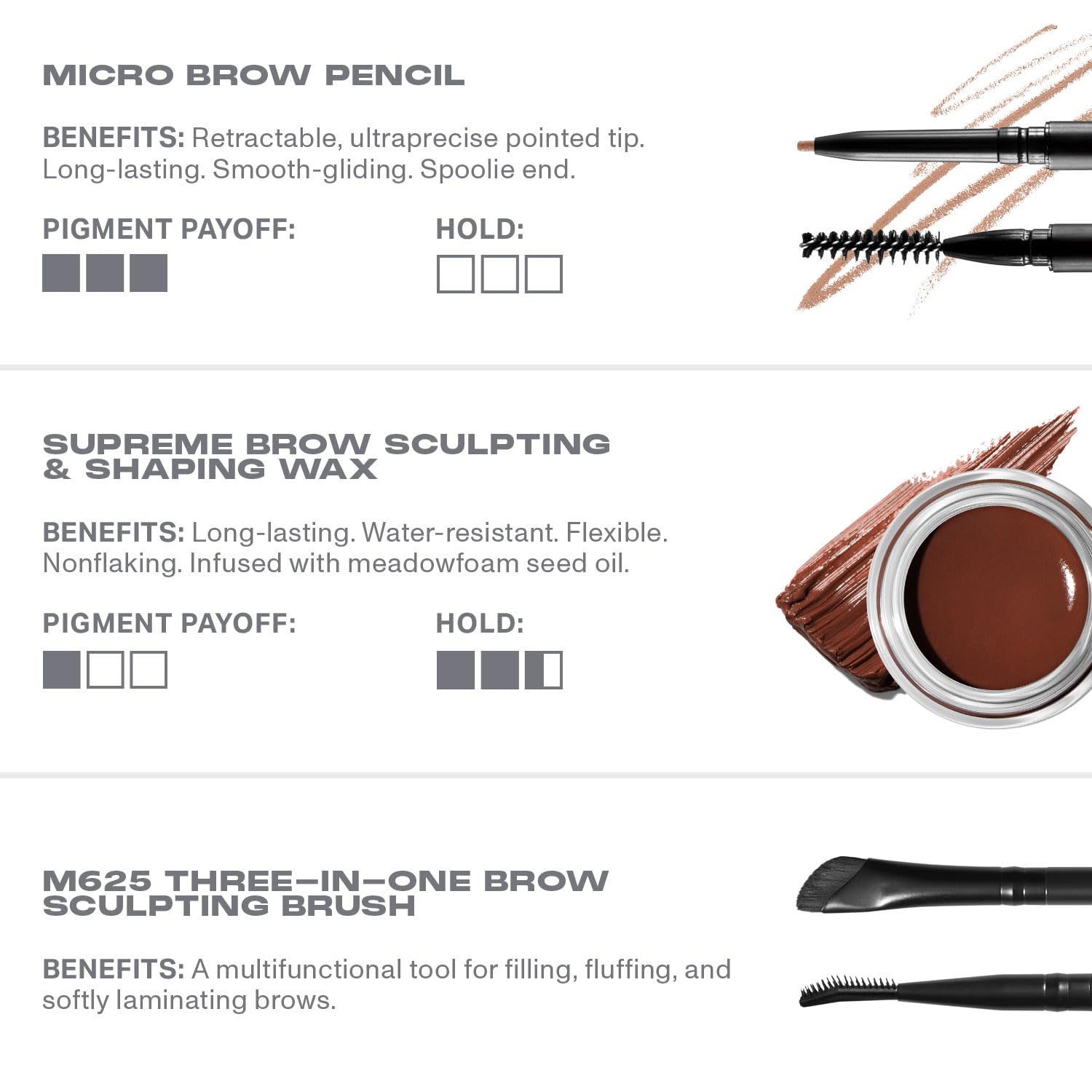 MORPHE High Archiever Everyday Essentials Brow Kit – Almond, 3 Count | Micro Brow Pencil, Sculpting Wax & 3-in-1 Brush