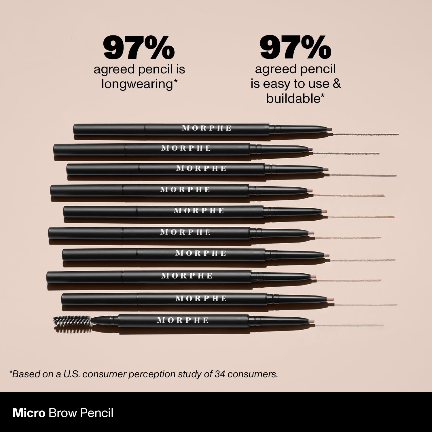 MORPHE Micro Dual Eyebrow Pencil in Java — Retractable, Ultra-Precise Tip