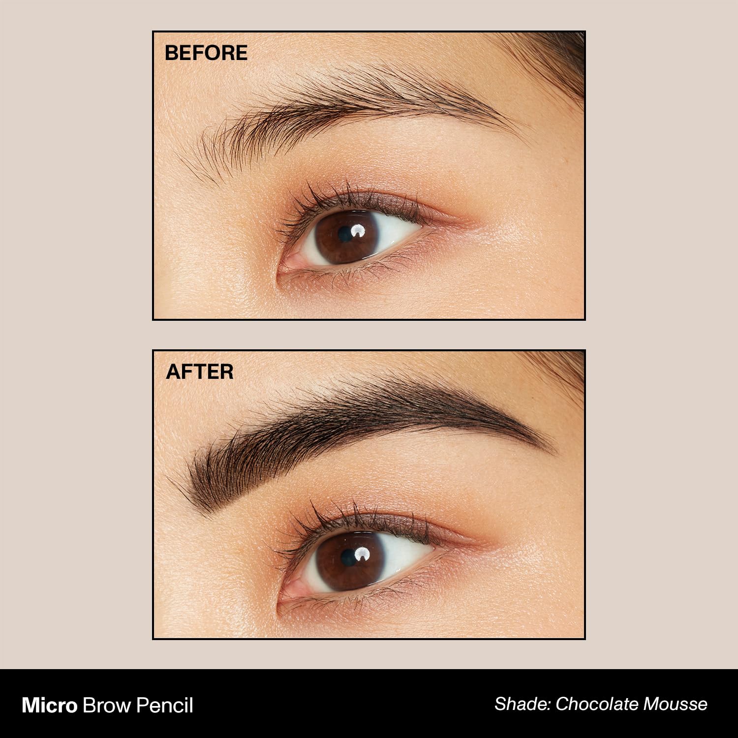 MORPHE Micro Dual Eyebrow Pencil - Retractable, Ultra-Precise Dual-Ended Brow Pencil in Chocolate Mousse (0.003 oz)