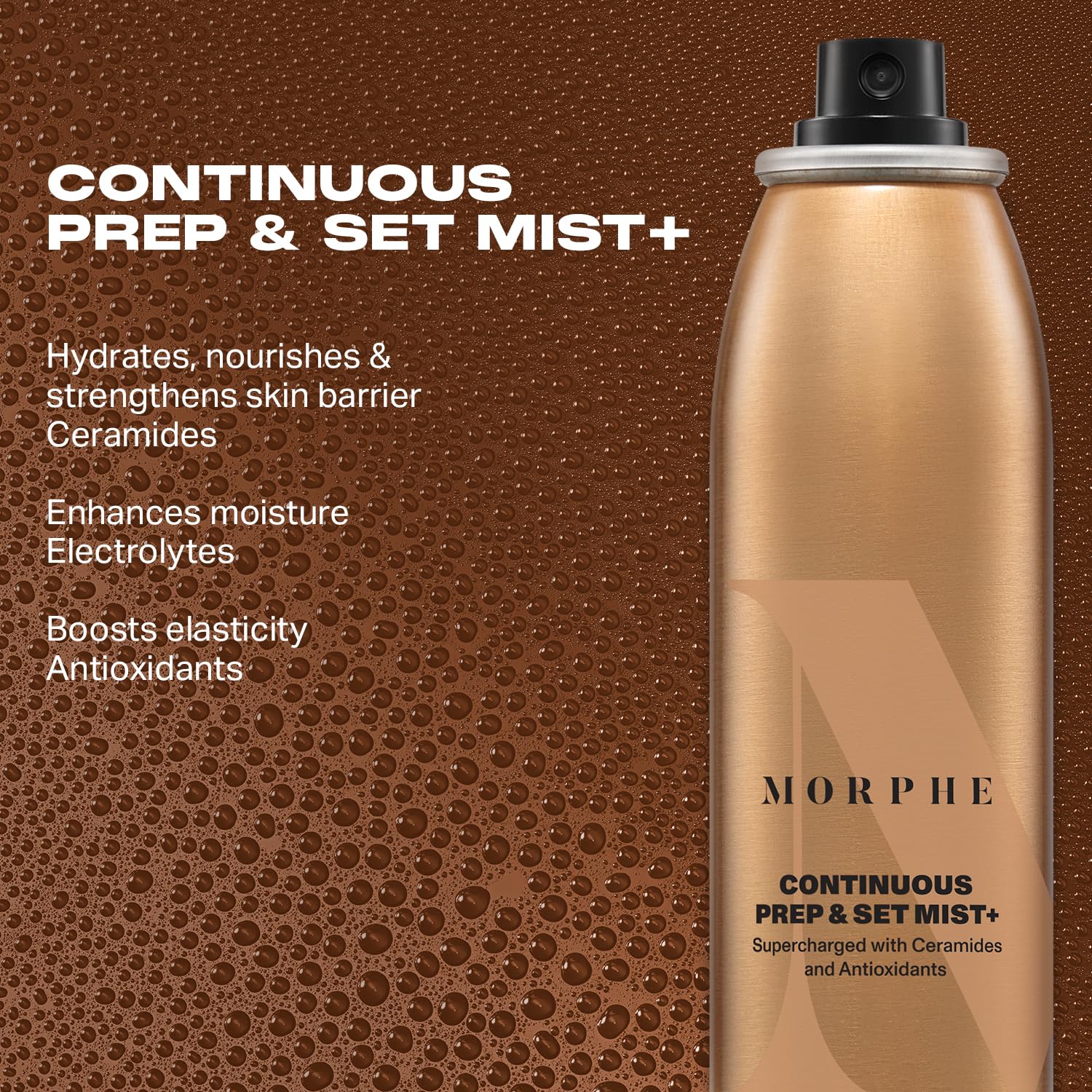 MORPHE Mini Continuous Prep & Set Spray – Travel Size Hydrating Ceramide Mist